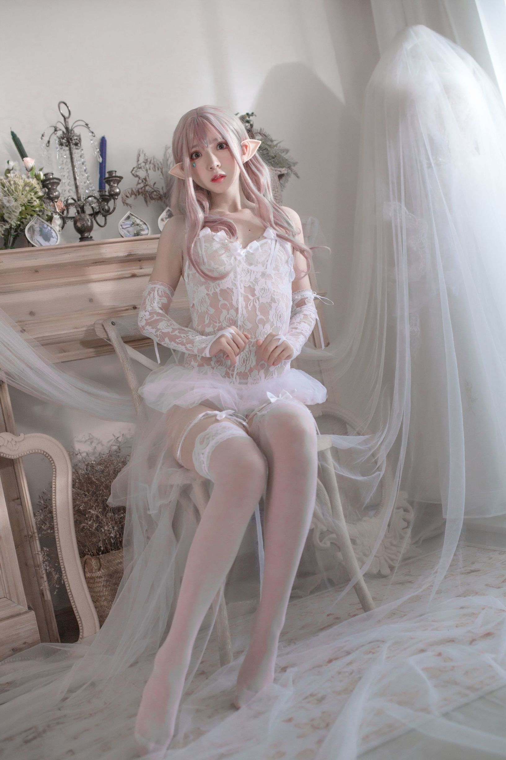 [Cosplay写真]疯猫ss纯白精灵插图1